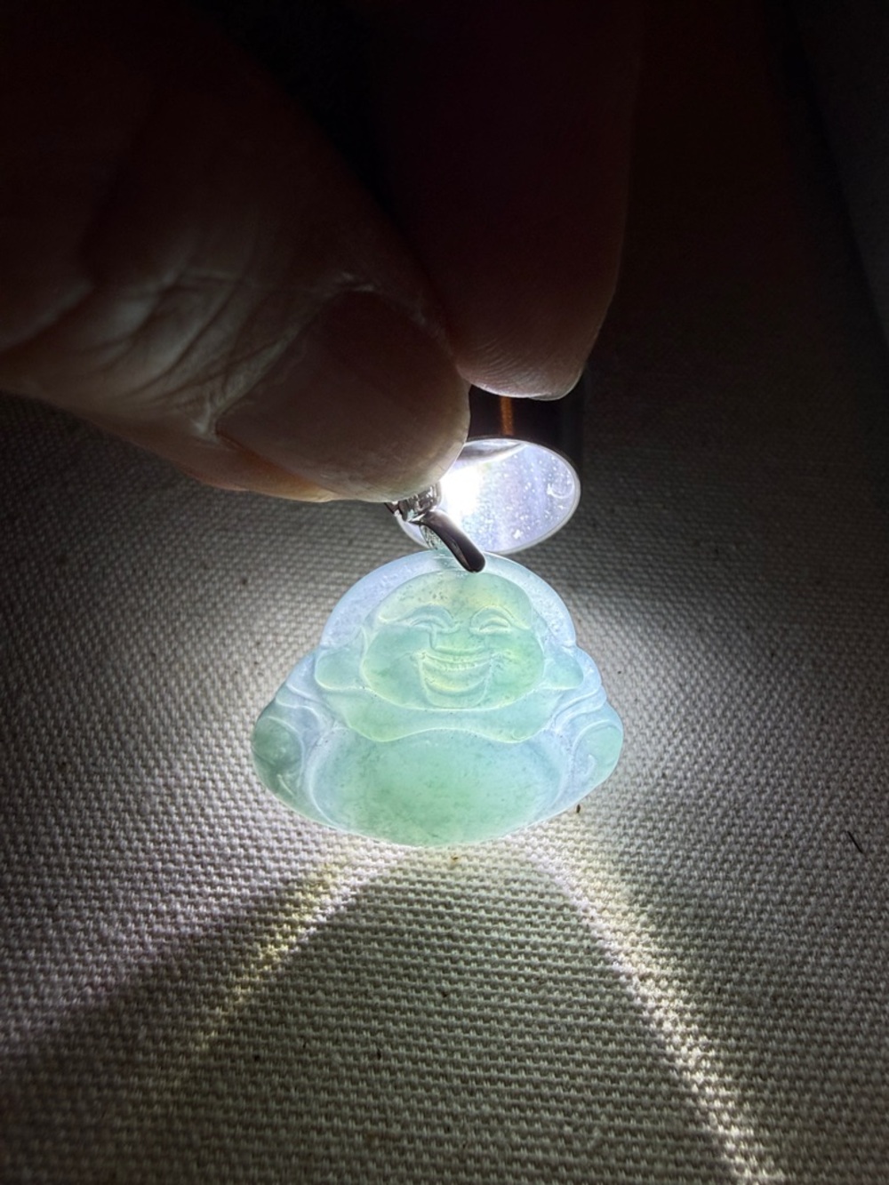 Jade Buddha Pendant Necklace in Teal - Picture 3 of 5